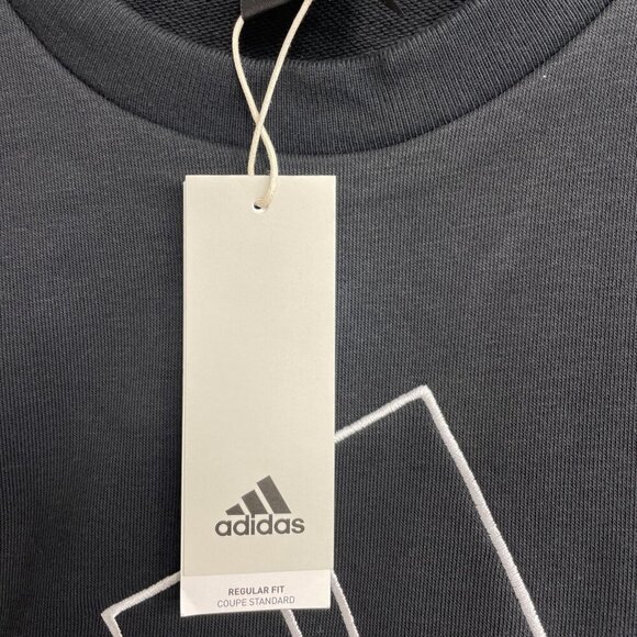 NEW Adidas Men's XL Black White Embroidered Logo Sweatshirt Crewneck - Picture 9 of 11